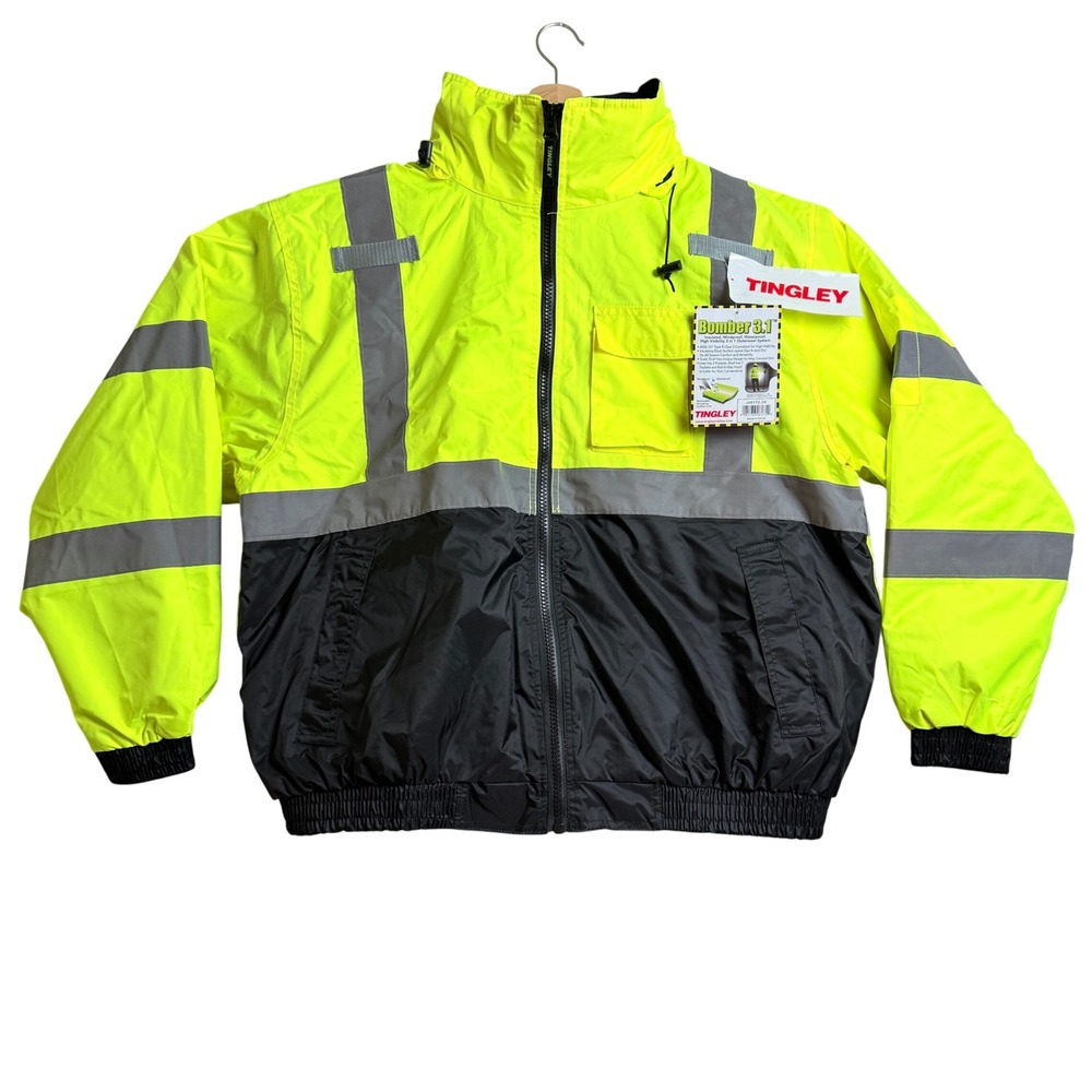 Tingley Bomber 3.1 Jacket Mens 2XL Yellow Hi-Vis Reflect Safety ANSI J26172 NEW
